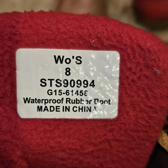 Sperry Top-Sider Saltwater Rain Boots Leather Red Rubber Wmns Sz 8 - Picture 11 of 14